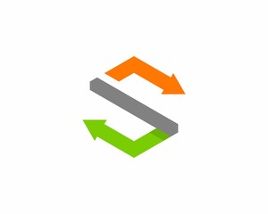 Wall Mural - S Letter with upside down arrow