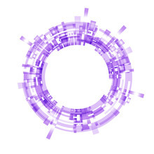 Virtual Technologies. A Technological Purple Circle With A Space In The Center For A Message Or Information