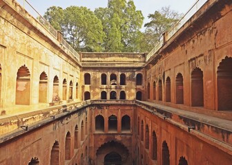 Wall Mural - interior of stepwell at bara imambara lucknow uttar pradesh