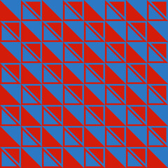 Poster - Red and blue half tiles pattern. Vector repeated in one tile.