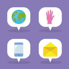 Poster - speech bubbles with symbols