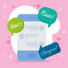 Fototapete - smartphone with speech bubbles