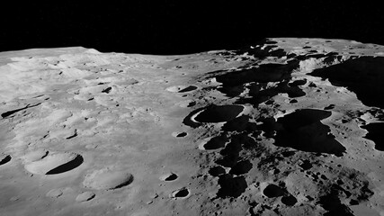 Wall Mural - moon surface, lunar landscape background