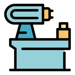 Poster - Automated lathe icon. Outline automated lathe vector icon color flat isolated
