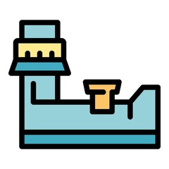 Poster - Drilling lathe icon. Outline drilling lathe vector icon color flat isolated