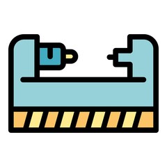 Poster - Lathe equipment icon. Outline lathe equipment vector icon color flat isolated