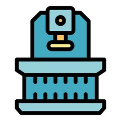 Poster - lathe press icon. outline lathe press vector icon color flat isolated