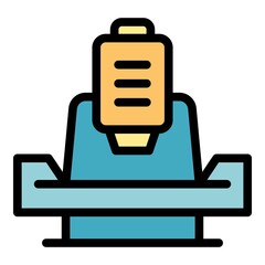 Poster - boring lathe icon. outline boring lathe vector icon color flat isolated