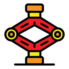 Poster - Jack-screw icon. Outline jack-screw vector icon color flat isolated
