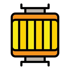 Poster - Tire fitting mirror device icon. Outline tire fitting mirror device vector icon color flat isolated