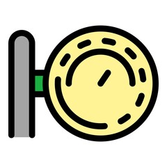 Poster - Compressor gauge icon. Outline compressor gauge vector icon color flat isolated