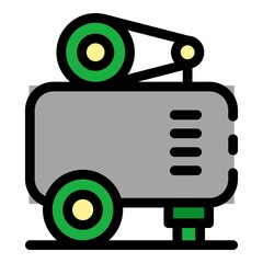 Poster - Air compressor unit icon. Outline air compressor unit vector icon color flat isolated