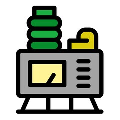 Poster - Electric air compressor icon. Outline electric air compressor vector icon color flat isolated