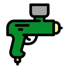 Poster - Pneumatic air gun icon. Outline pneumatic air gun vector icon color flat isolated