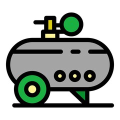 Poster - Instrument air compressor icon. Outline instrument air compressor vector icon color flat isolated