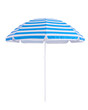Blue beach umbrella parasol isolated on white background