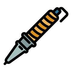 Poster - Soldering instrument icon. Outline soldering instrument vector icon color flat isolated