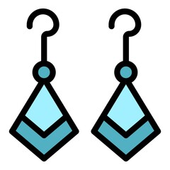 Poster - Pair of earrings icon. Outline pair of earrings vector icon color flat isolated