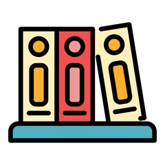 Poster - Office folders icon. Outline office folders vector icon color flat isolated