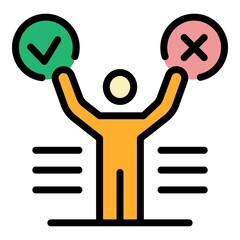 Poster - Manager supply icon. Outline manager supply vector icon color flat isolated