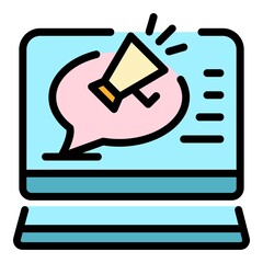 Poster - Marketing offer icon. Outline marketing offer vector icon color flat isolated