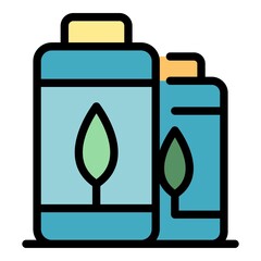 Poster - Eco batteries icon. Outline eco batteries vector icon color flat isolated