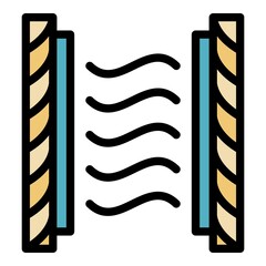 Poster - Sound waves icon. Outline sound waves vector icon color flat isolated