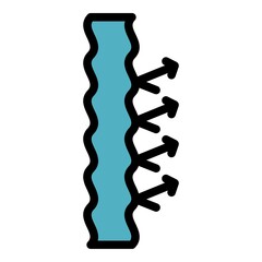 Poster - Sound reduction icon. Outline sound reduction vector icon color flat isolated