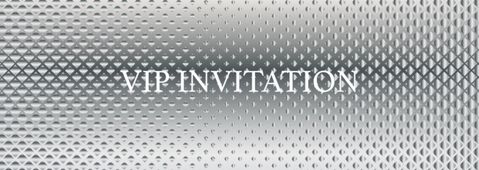 Luxury VIP Invitation template with abstract silver carbon texture pattern on background. Premium design for invite card, gift certificate, voucher, flyer, coupon