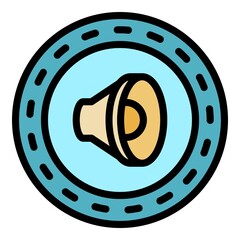 Poster - Sound speaker icon. Outline sound speaker vector icon color flat isolated