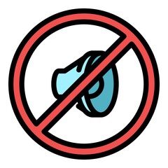 Poster - Sound off icon. Outline sound off vector icon color flat isolated