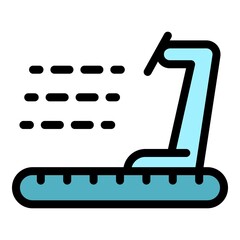 Sticker - Treadmill icon. Outline treadmill vector icon color flat isolated