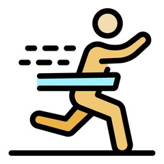 Poster - senior marathon run icon. outline senior marathon run vector icon color flat isolated