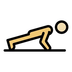 Poster - morning senior push up icon. outline morning senior push up vector icon color flat isolated