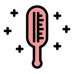 Poster - Medical thermometer icon. Outline medical thermometer vector icon color flat isolated