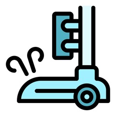Poster - Wheel steam cleaner icon. Outline wheel steam cleaner vector icon color flat isolated
