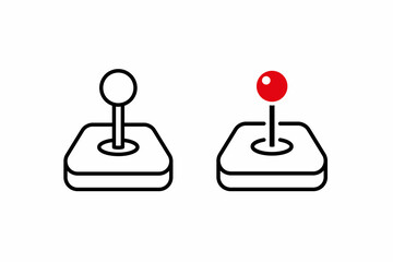 Poster - video game arcade joystick gamepad vector icon line art style