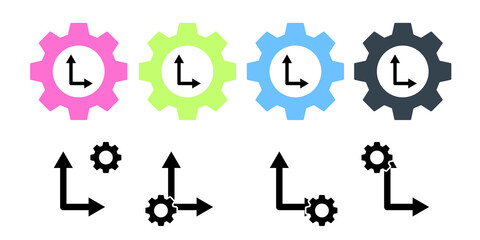 Poster - Arrow, right, navigation, up vector icon in gear set illustration for ui and ux, website or mobile application