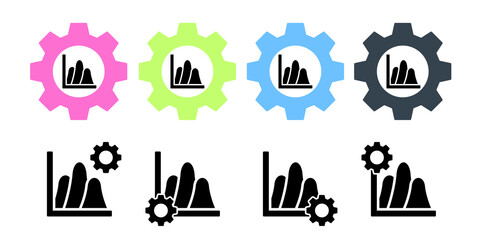 Poster - Chart diagram vector icon in gear set illustration for ui and ux, website or mobile application