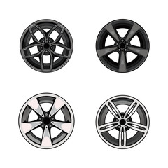 Wall Mural - sports car rims set vector