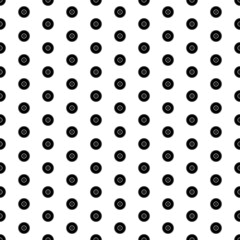 Poster - Square seamless background pattern from black gramophone record symbols. The pattern is evenly filled. Vector illustration on white background