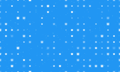 Poster - Seamless background pattern of evenly spaced white gift box with a question symbols of different sizes and opacity. Vector illustration on blue background with stars