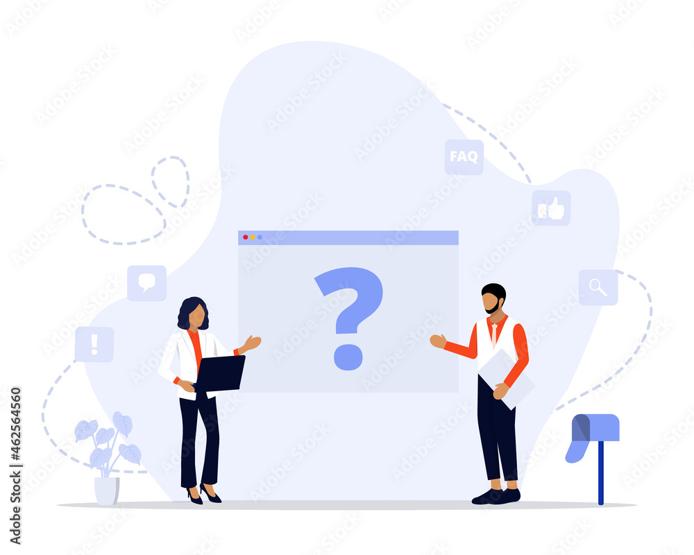 Uncomfortable Question Vector Vetor Vector Illustration, Frequently asked Questions Concept, Showing ...