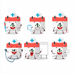 Poster - Doctor profession emoticon with 1st calendar cartoon character