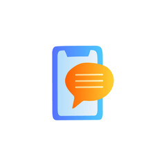 Poster - Mobile phone texting, mobile text messaging icon in gradient color style