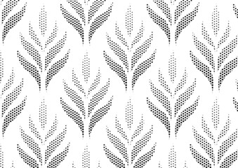 Wall Mural - flower pattern vector, repeating dot petal of flower, monochrome stylish