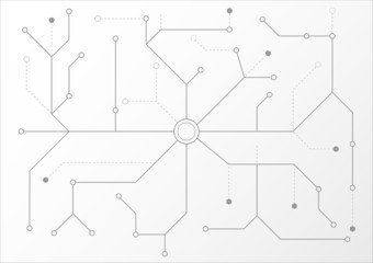 Abstract of white circuit electronic or electrical line connection engineering technology concept, vector background