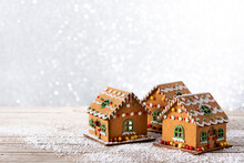 Christmas Gingerbread House On White Background
