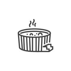 Poster - Hot jacuzzi tub line icon