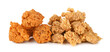 © PotaeRin - Heap of fried spicy chicken and popcorn chicken isolated on white background.
